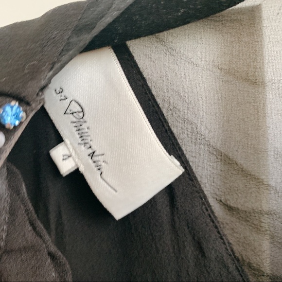 3.1 Phillip Lim Embellished Crepe Silk-Chiffon Top - Picture 6 of 10